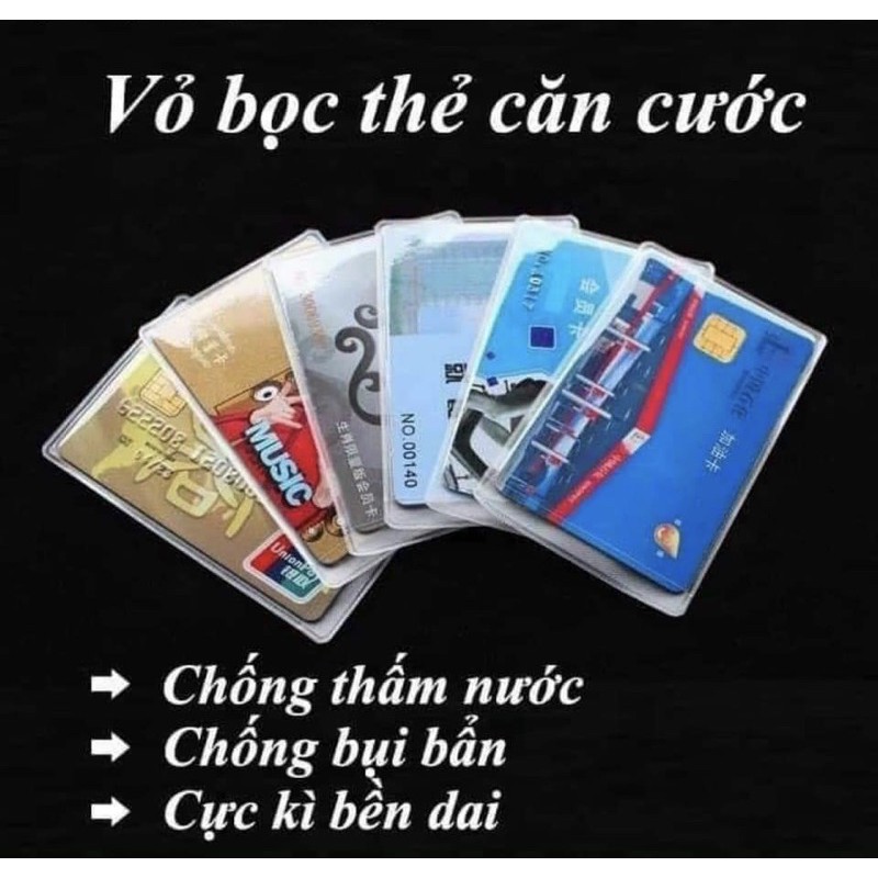 Vỏ bọc thẻ atm căn cước, bằng lái xe, vé xe buýt  trong suốt nhựa dẻo chống nước