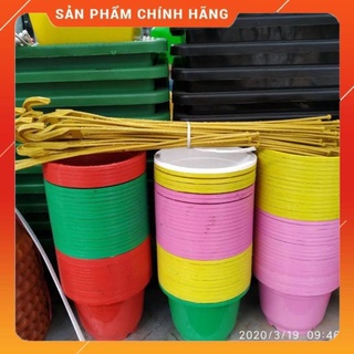 Bộ 10 chậu nhựa trồng hoa tròn treo nhỏ kèm móc nhiều màu