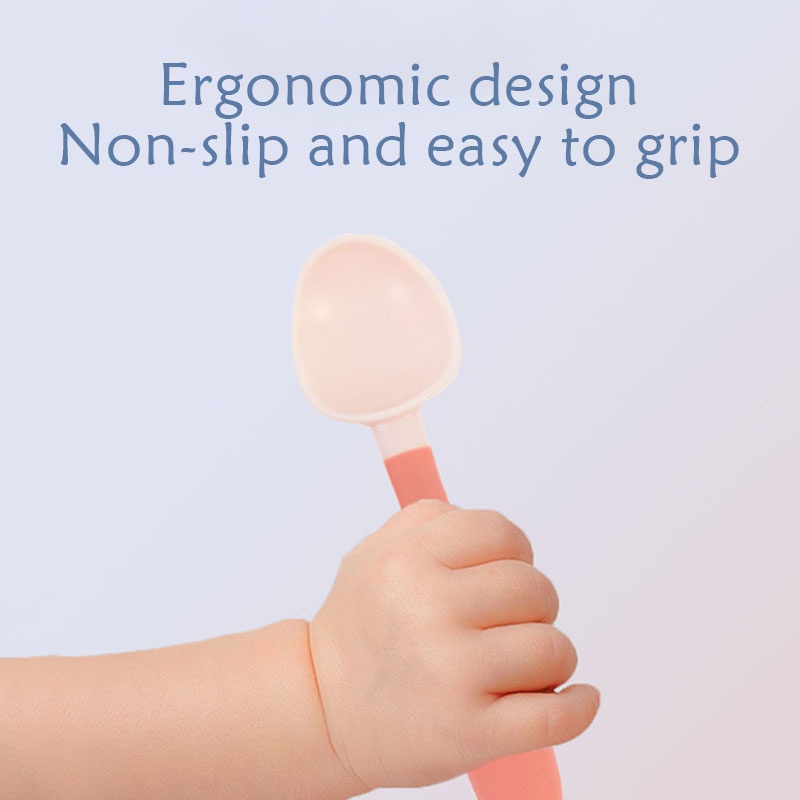 Bộ Muỗng Nĩa Tập Ăn Cho Bé Bằng Silicone