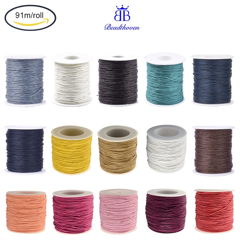 Cuộn chỉ cotton sáp 1mm 100 yard làm đồ thủ công đa dụng