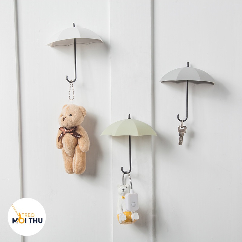 Móc Treo Hình Ô Đáng Yêu Dán Tường - Màu Tối Giản - Treo Mọi Thứ