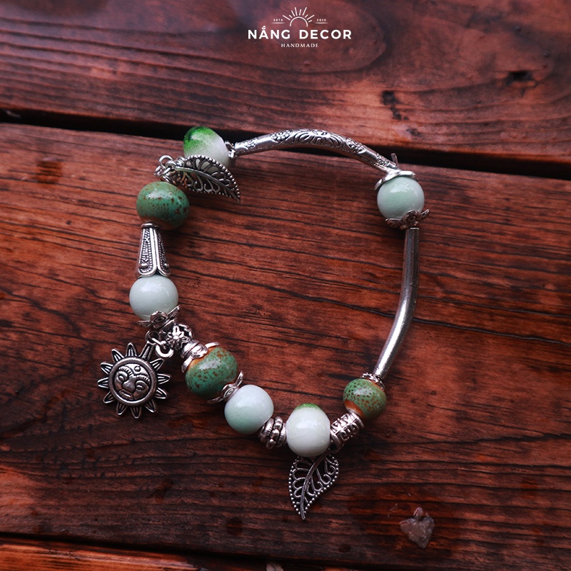 Trang Sức Vòng Tay Pandora Nữ Hạt Gốm Phong Cách