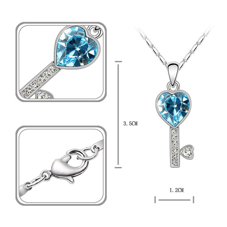 [Mã FAJGT8 giảm 15% đơn 99K] Vòng cổ mặt khóa đính đá tim 9 màu DT15 | BigBuy360 - bigbuy360.vn