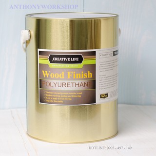 Lon 4kg sơn gỗ phủ bóng mờ Wood Finish creative life