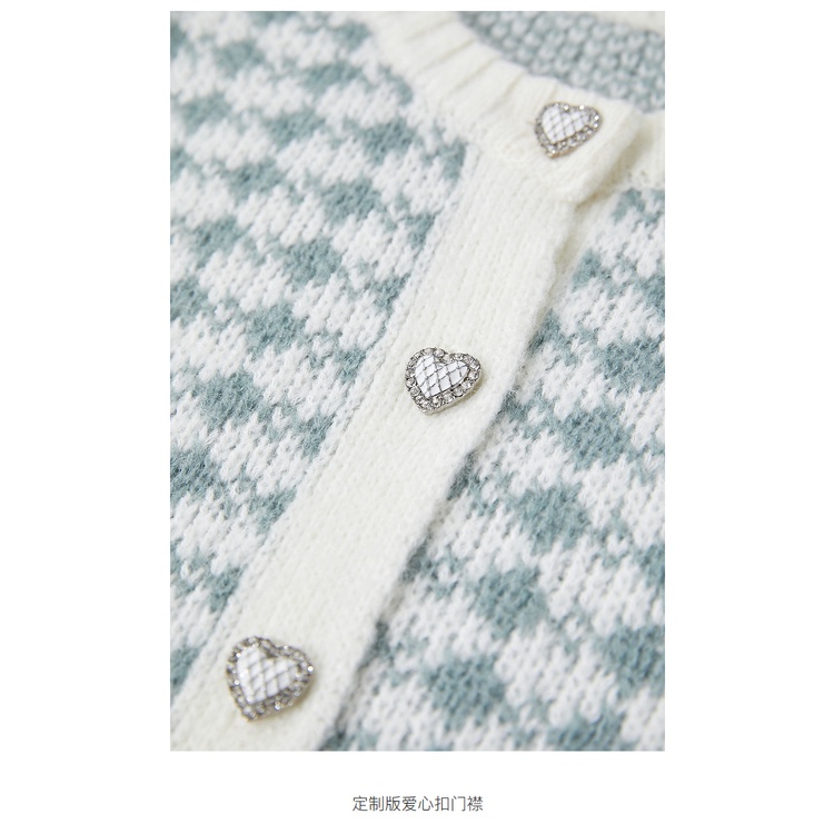 DUNEA Áo sweater Cổ Tròn In Hình Trái Tim Xinh Xắn Cho Nữ