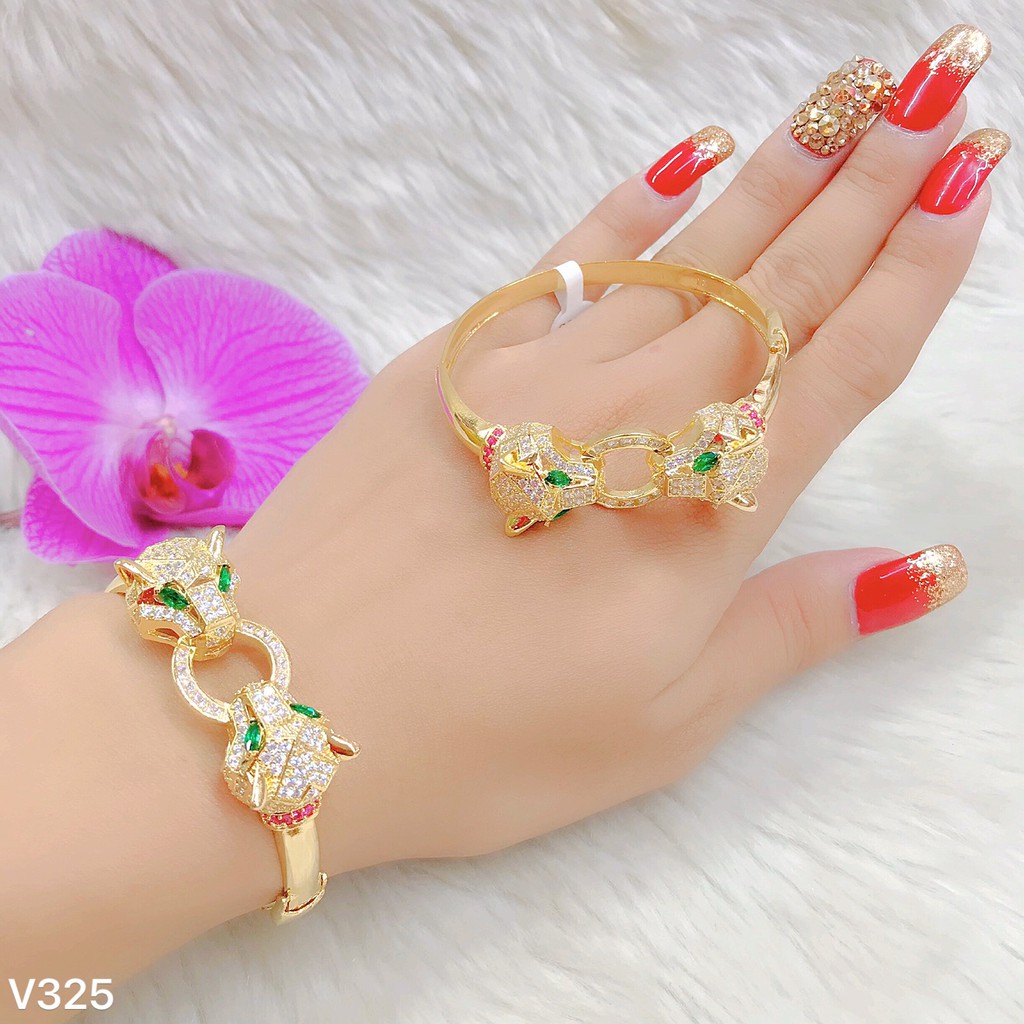 Vòng tay nữ UHA, lắc tay bền màu thiết kế cao cấp sáng lấp lánh
