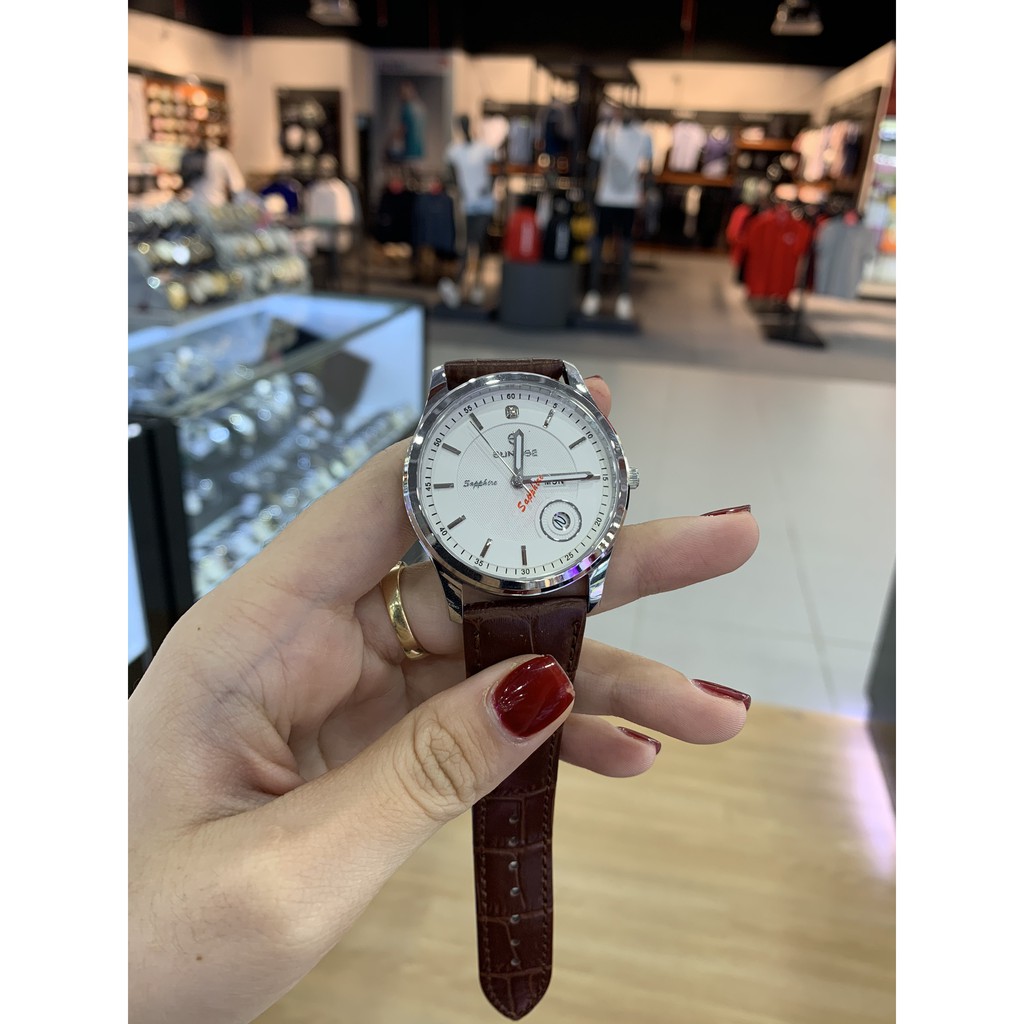 Đồng Hồ Nam Sunrise DM784SWA  Chính Hãng Full Box Mặt Kính Sapphire Chống Xước - Chống Nước- Dây Da | BigBuy360 - bigbuy360.vn