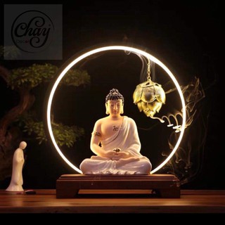 Thác Khói Trầm Hương Phật A Di Đà Trang Trí Phòng Khách , Phòng Thờ - Chay Decor