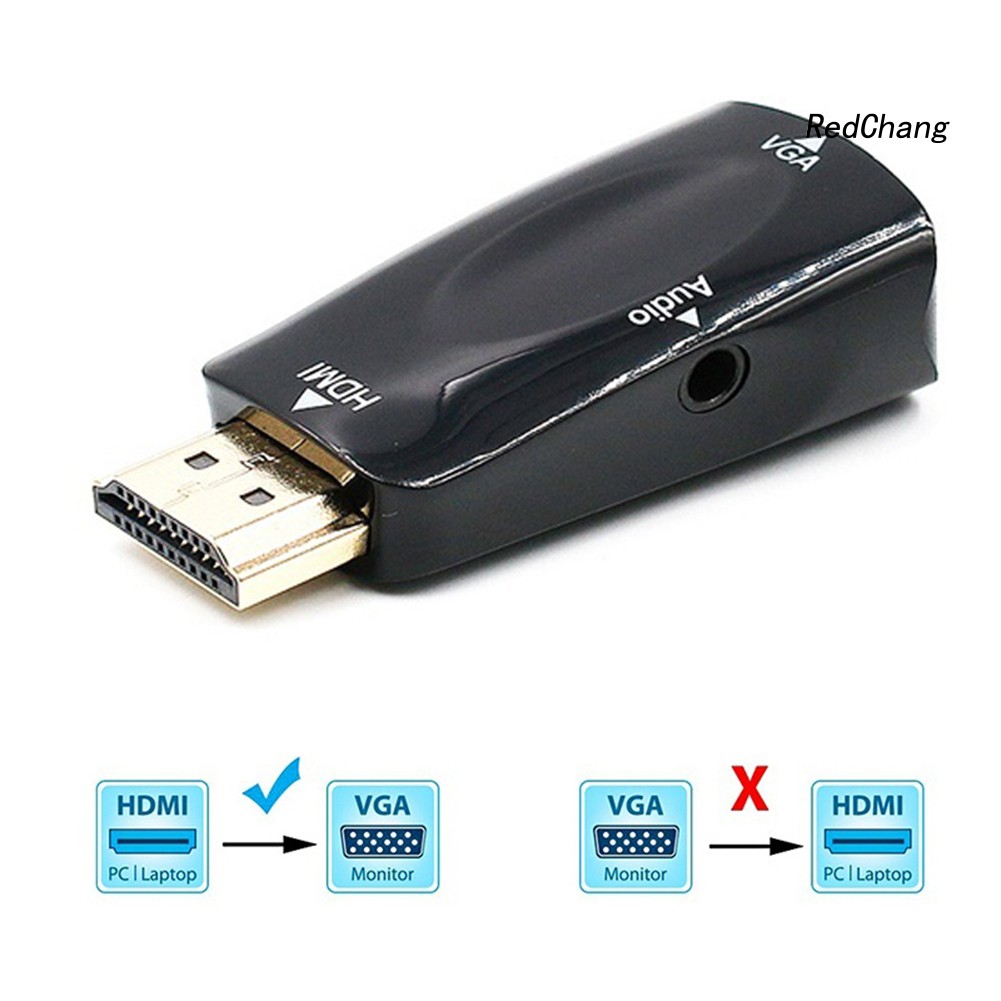 -SPQ- HD 1080P HDMI to VGA Converter with Audio Cable for PC Laptop Tablet HDTV PS4