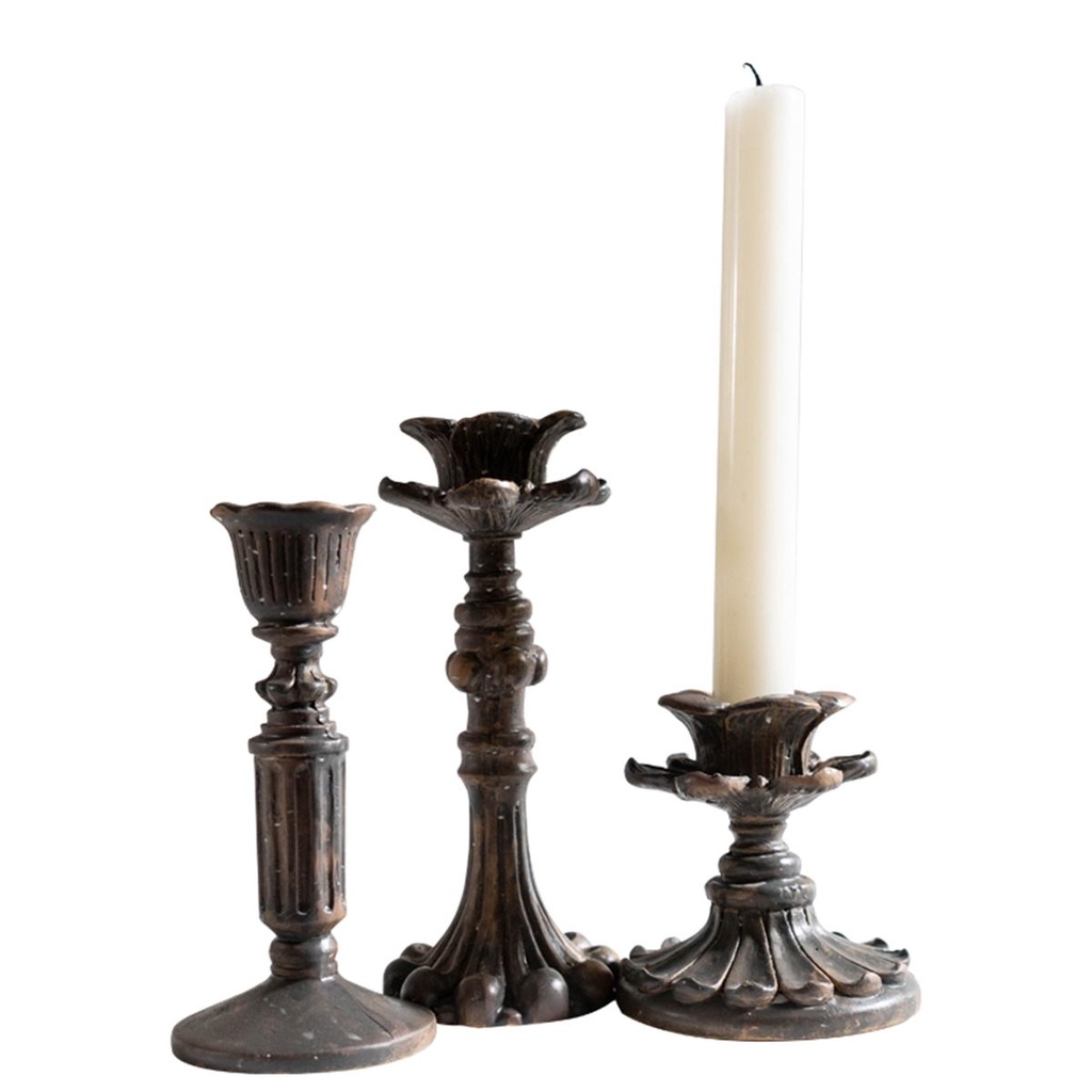 HARRIETT Giá Đỡ Đèn Cầy Bằng Nhựa Resin Phong Cách Cổ Điển