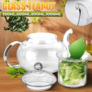 Bình trà thủy tinh chịu nhiệt dung tích 350ml - 1000ml tiện dụng