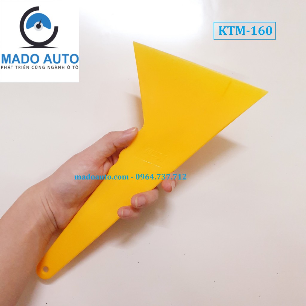 Gạt nhựa dán Film cách nhiệt KTM cho kính xe ô tô, màu vàng, lưỡi mảnh