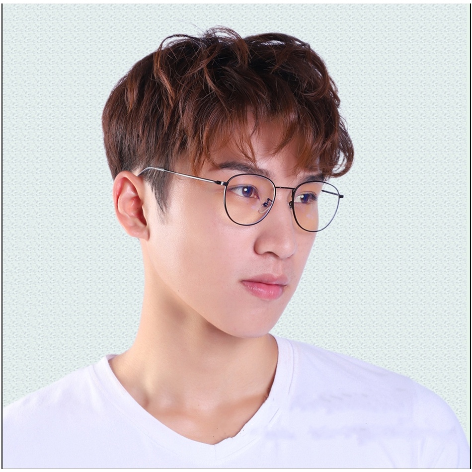 COD】kính mắt mèo gọng tròn kim loại-chống ánh sáng xanh và bức xạ-cổ điển thiết kế thời trang Hàn Quốc cho nam nữ
