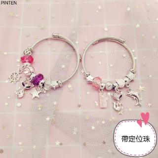 Pandora có thể điều chỉnh với hạt định vị Vòng tay cá heo Crystal Fox Star