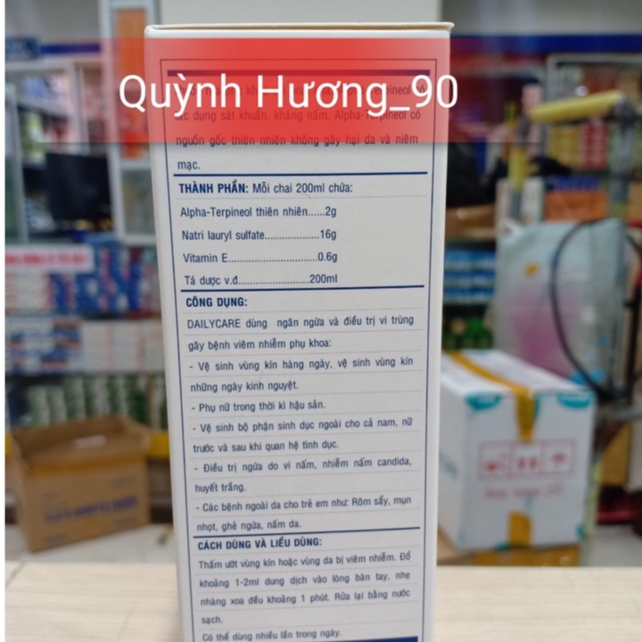 Dung dịch vệ sinh DAILY CARE 200ml chiết xuất tinh dầu tràm trà,hoa hồng và oải hương