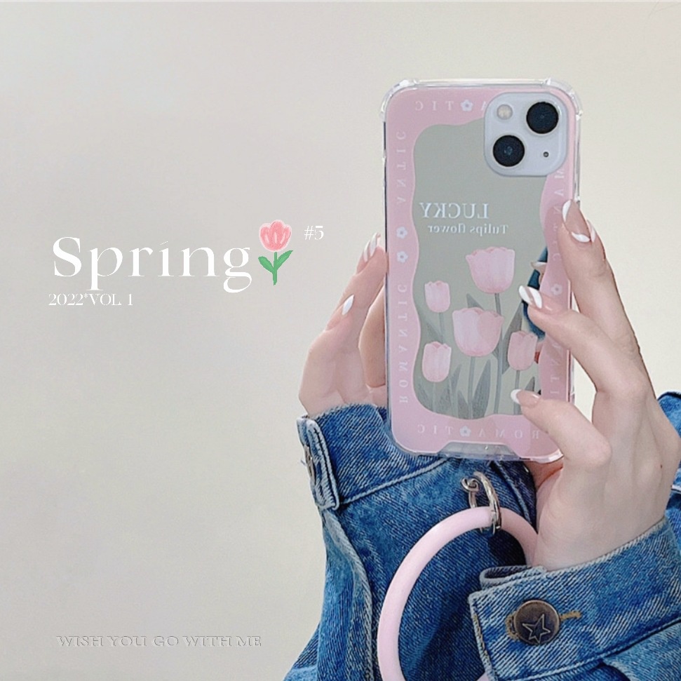 Ốp lưng iphone Ốp Điện Thoại Silicon Tráng Gương Họa Tiết Hoa Kèm Dây Đeo Cho iPhone12Pro 6 / 7 / 8 6Plus / X / XR / / Promax / 14 / 13 Dinuo case