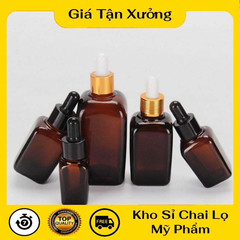 Lọ Chiết Serum ❤ TRÙM SỈ ❤ [15ml,25ml,35ml] Lọ đựng tinh dầu Nâu vuông chiết serum, đựng mỹ phẩm , phụ kiện du lịch