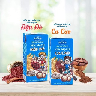 Maccaca - Lốc 4 hộp Sữa hạt Mắc Ca Yến Mạch Ca Cao và Đậu Đỏ lốc 4 hộp
