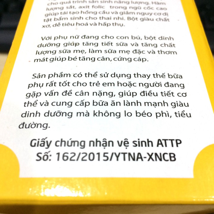 Ngũ cốc lợi sữa cao cấp Cầu Bình An - Dinh dưỡng cao cấp dành cho mọi lứa tuổi - 100% từ thiên nhiên - hộp màu vàng