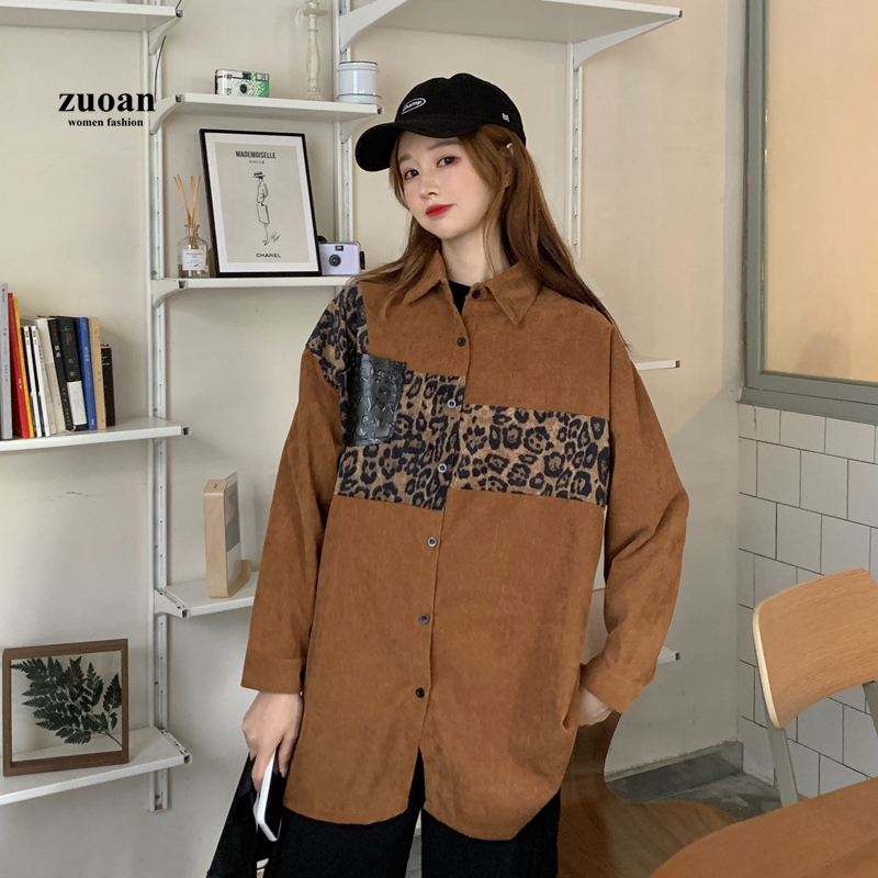 SUXI Áo Sơ Mi Tay Dài Dáng Rộng Rãi Phong Cách Hàn Quốc Độc Đáo