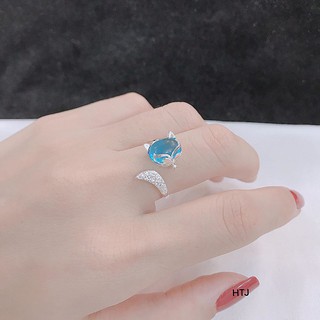 NHẪN HỒ LY BẠC ĐÁ PHONG THỦY
