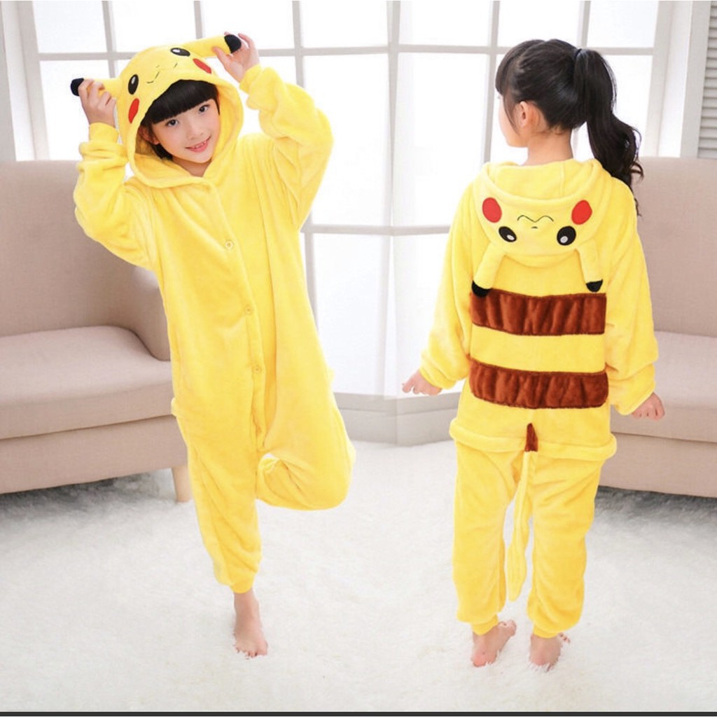 👑  Bộ Đô Thú Pikachu Trẻ Em , Bộ Đồ Thú Cosplay Hình Pikachu Cho Bé  👑