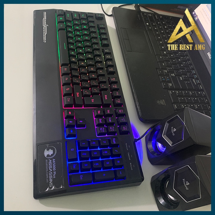 Bàn Phím Máy Tính Gaming Keycap Xuyên Led Đổi Màu Assassins AK5000 Bàn Phím Giả Cơ Laptop Có Dây Keyboard Chơi Game