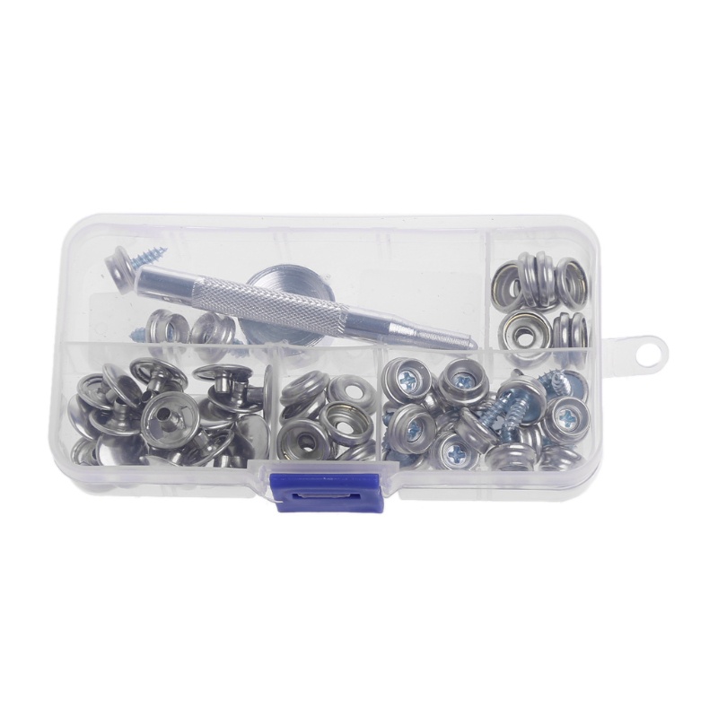 Set 62 Nút Bấm Bằng Thép Không Gỉ Dùng Để Cố Định Lều Trại