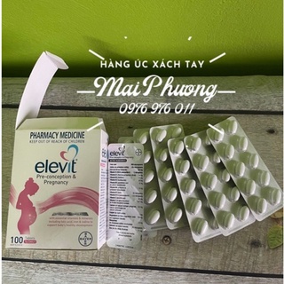 Vitamin Elevit 100 viên chuẩn Úc - Dành cho mẹ bầu trước/trong/sau khi mang thai và cho con bú
