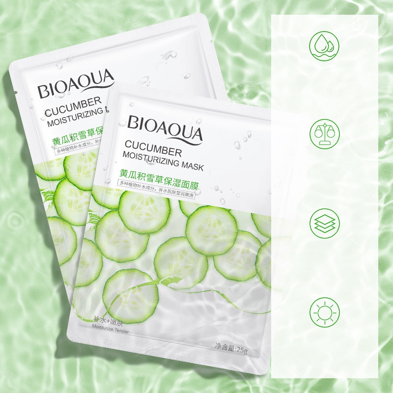 Mặt Nạ BIOAQUA Dưỡng Ẩm Làm Trắng Da Cucumber Aloe Vera