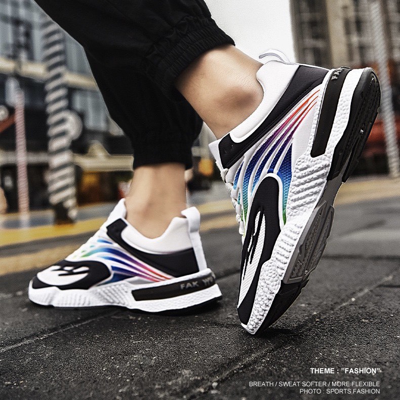 Giày nam sneaker thể thao đế Răng Cưa 3 sọc đen Full mới về | BigBuy360 - bigbuy360.vn