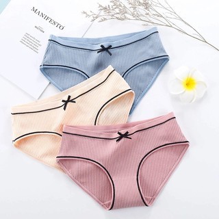 [GIÁ SỐC] Quần Lót Nữ Cotton Gân Tăm Phối Nơ - Video kèm | BigBuy360 - bigbuy360.vn