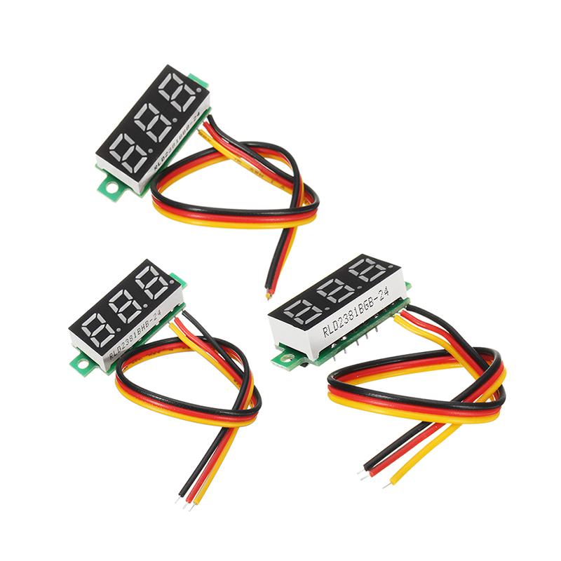 Digital Battery Voltage Checker Voltmeter DC 0-100V 3 Cables with Protection 