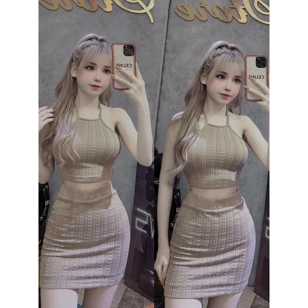 Set Váy chữ A kèm áo yếm vải xốp QC xịn 🦋🦋🦋🦋🦋LYNG alohashop91