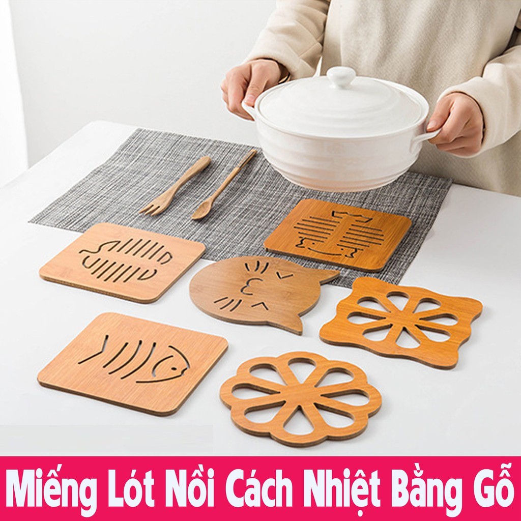 TẤM LÓT NỒI, CỐC CHÉN CÁCH NHIỆT CHỐNG NÓNG BẰNG GỖ ( BÁN BUÔN ĐÈN NHÁY )