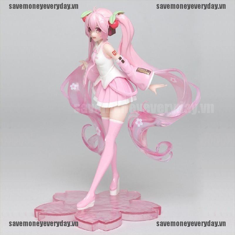 [🍄🍄Save] High Quality Anime Miku Pink Sakura Miku PVC Statue Figure Model Toys [VN]