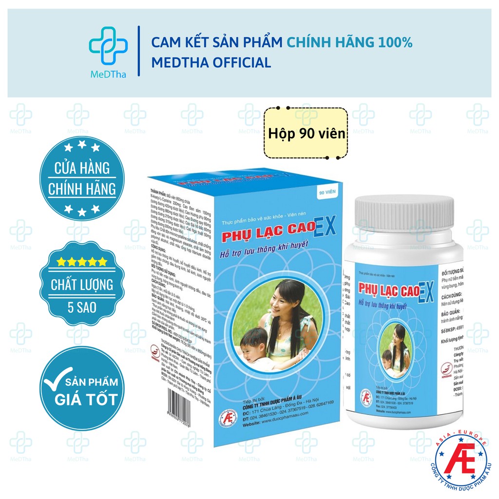 Phụ Lạc Cao EX - Hỗ Trợ Lưu Thông Khí Huyết, Điều Hòa Kinh Nguyệt (Hộp 90 viên/180 viên [Chính Hãng]