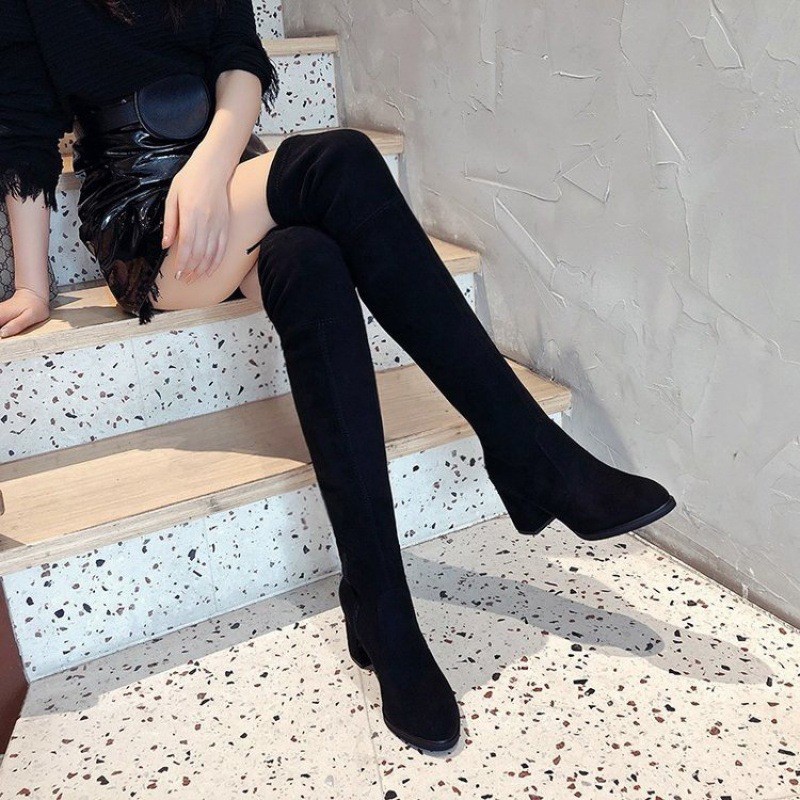 BOOT ĐÙI DA LỘN LÓT LÔNG ĐẾ VUÔNG 5CM | BigBuy360 - bigbuy360.vn