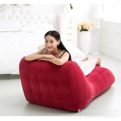 Ghế tình yêu bơm hơi TOUGHAGE kiểu dáng Ghế Sofa Màu Xanh Tím Than &  DO, chất liệu da nỉ TẶNG kèm bơm hơi