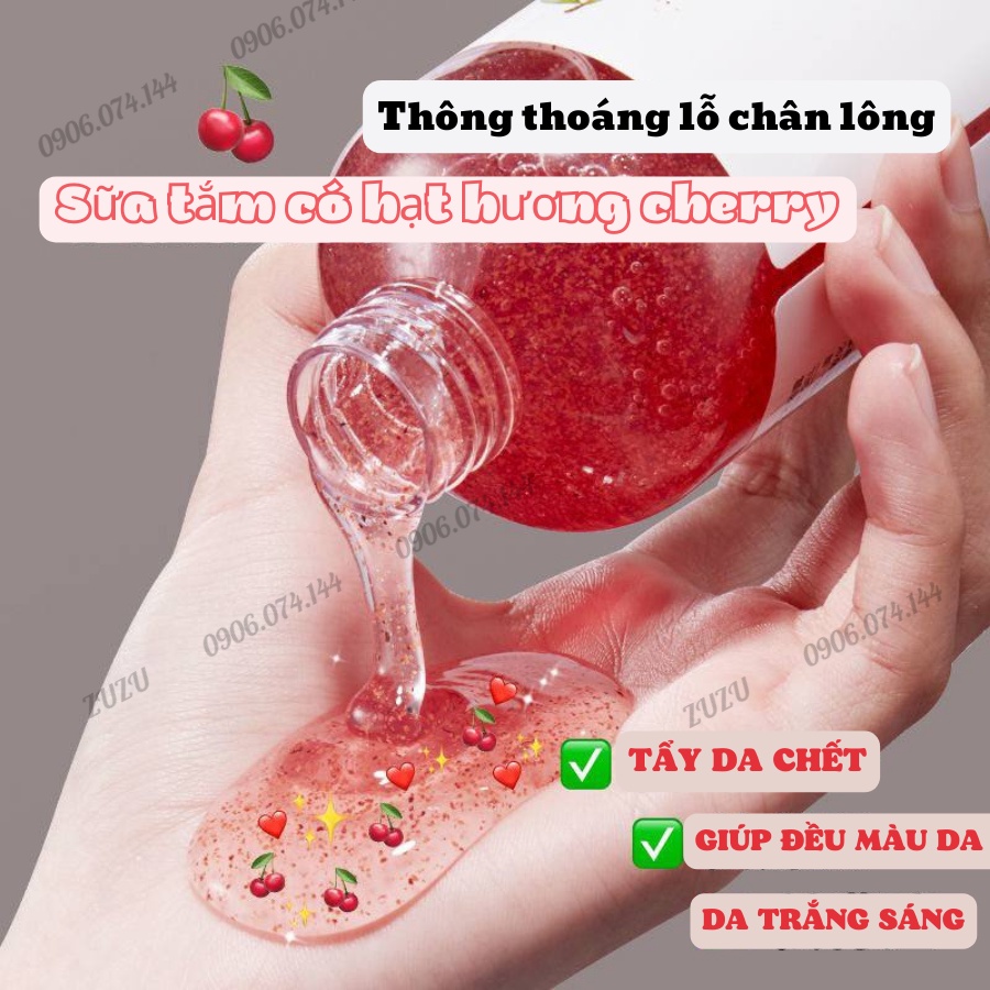 Sữa tắm hạt các vị hoa quả- tẩy da chết và làm sạch nhẹ nhàng làn da ZuzuCosmetic