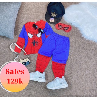 Bộ QUẦN ÁO siêu nhân Nhện dài tay thu đông bé trai 1 - 4 Tuổi cực đẹp + chất Cotton tàu co dãn 4 chiều