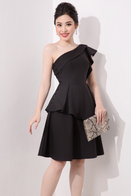 Đầm dự tiệc xòe tay loe lệch vai thiết kế / Đầm dự tiệc hàng thiết kế | BigBuy360 - bigbuy360.vn