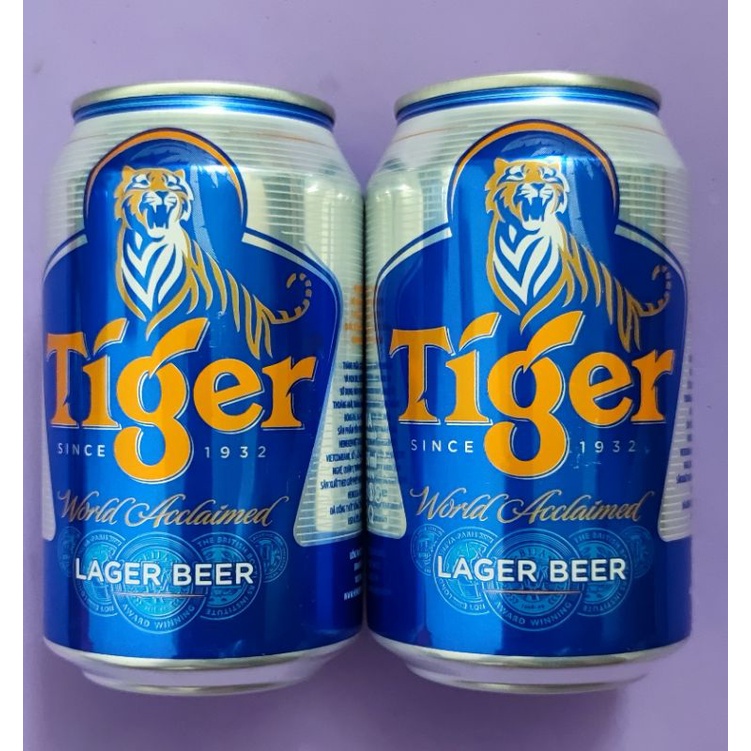 1 lon bia Tiger xanh, Tiger trắng 330ml nồng độ 5% date xa