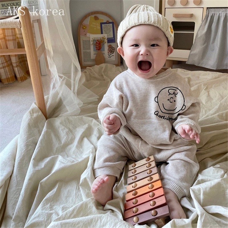 Bộ nỉ bé trai bé gái in hình Mặt Baby chất nỉ tổ ong siêu mềm mịn siêu xinh cho bé từ 6-18kg Moobaby shop