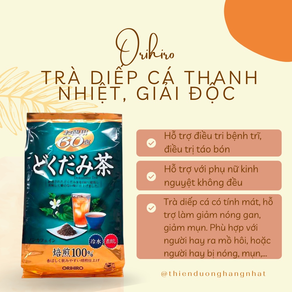 Trà diếp cá ORIHIRO Nhật Bản giúp làm mát gan, giải độc và thanh nhiệt cơ thể