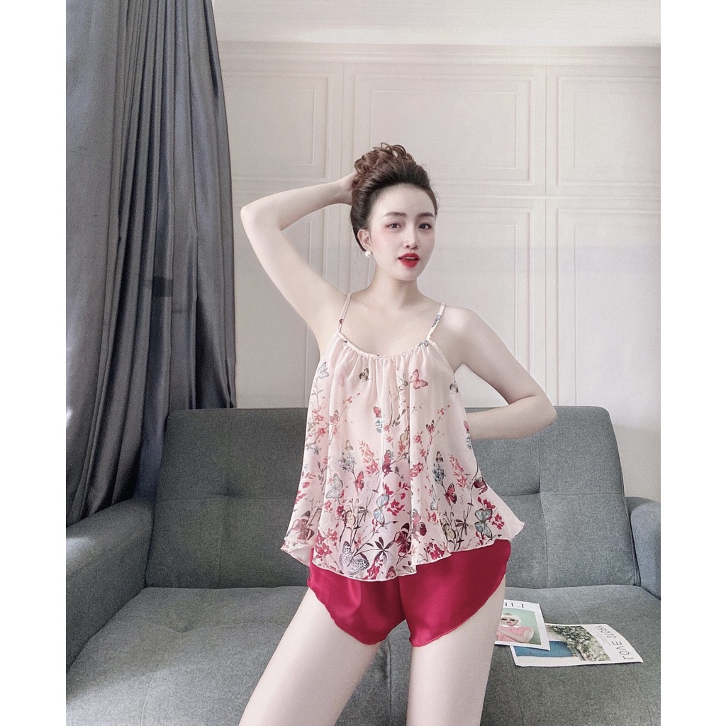 Đồ mặc nhà nữ đẹp, áo 2 dây mặc nhà kèm quần , chất vải đẹp, mát, ít nhăn, kiểu dáng gợi cảm, thu hút, phom dưới 58kg