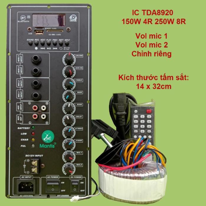 Mạch loa kéo 5 tấc đơn TDA8920 Mantis 3 đường tiếng