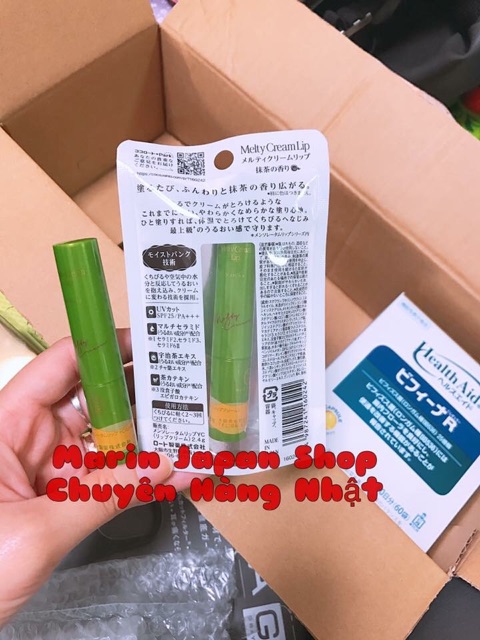 (Sale 40%) Son dưỡng ẩm, chống thâm môi chiết chuất Matcha Trà xanh Nhật Bản Rohto Melty Cream Lip