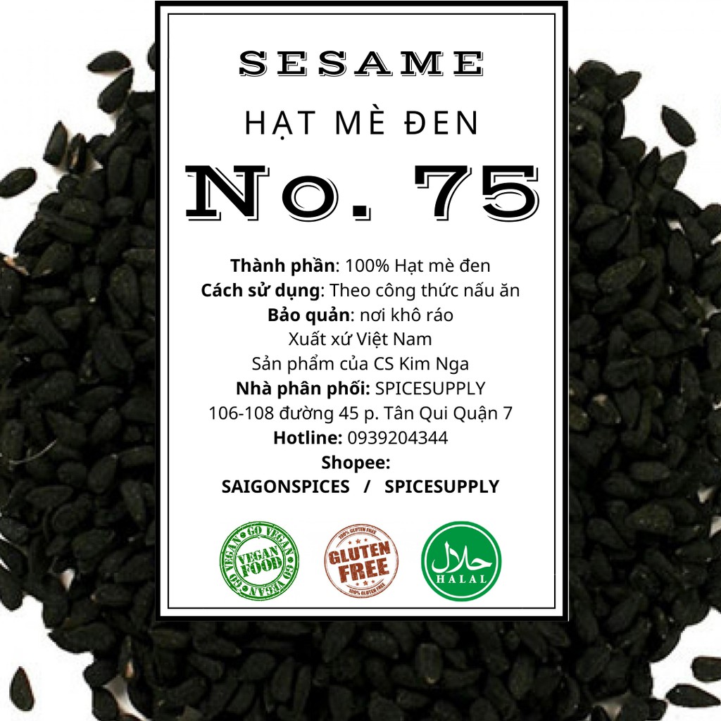 100g Black Sesame - Hạt Mè Đen hũ 70g