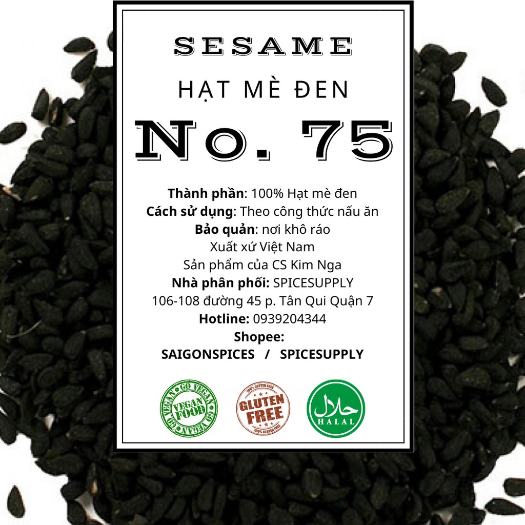 1KG Black Sesame Hạt Mè Đen SPICESUPPLY Việt Nam vừng sạch